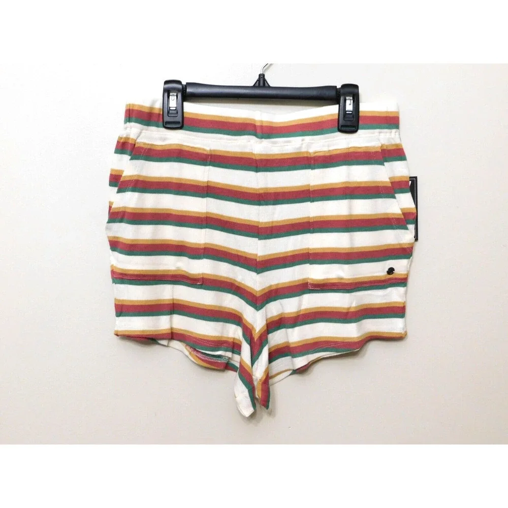 JR540 Volcom Juniors' Multi Color Striped Dance Strides Shorts Size M